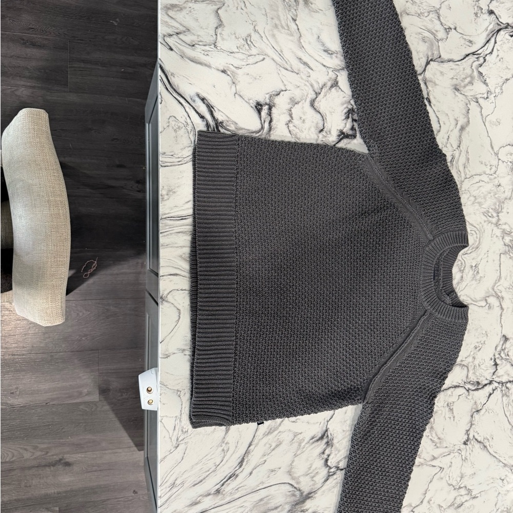 GAP Charcoal Textured Crew Neck Sweater